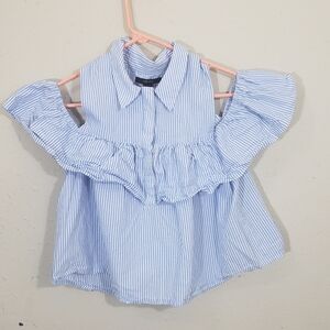 Forever 21 cold shoulder striped top size S